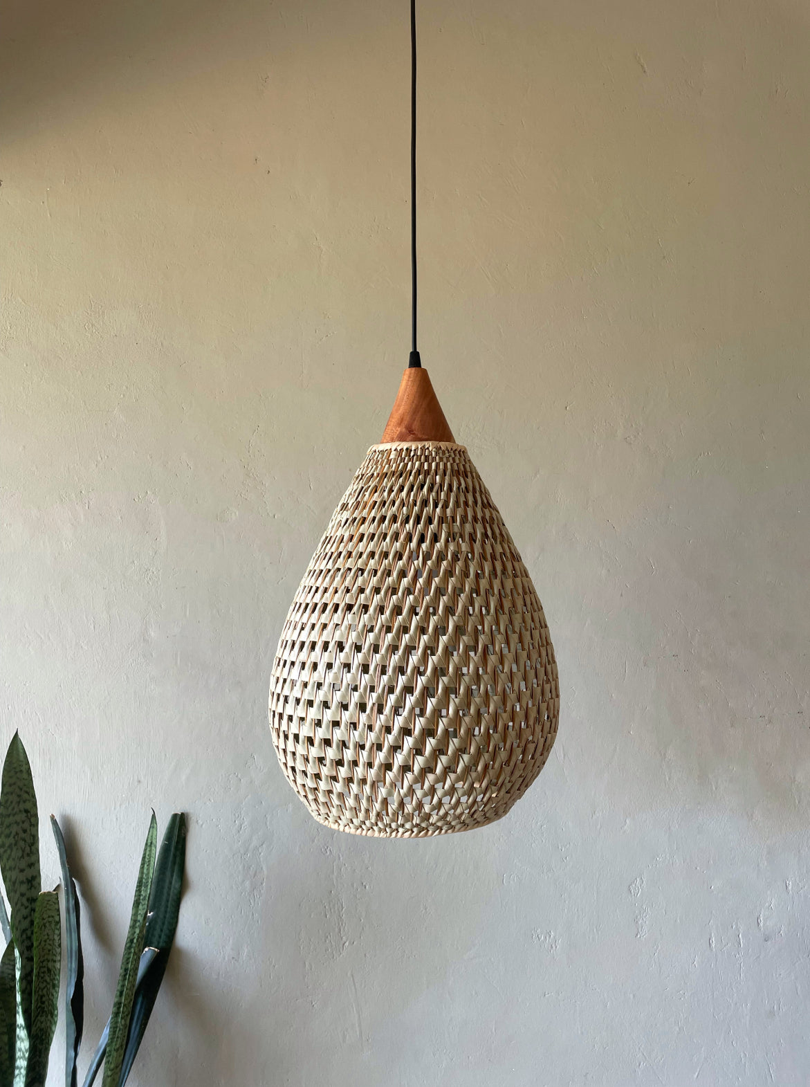 Tone Lamp - Eco-Friendly Natural Fibers with Soft Ambient Light, Unique African Design, Ideal for Dining & Living Spaces - Adjustable Recycled Wood Neck - E27 Screw LED/Energy Saver Bulbs